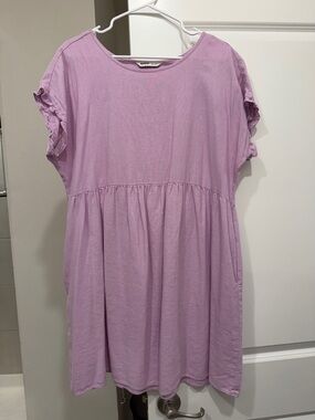 Sonoma Lilac Short Sleeve Ruffle-Sleeve Dress